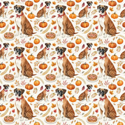 Boxer Thanksgiving Wrapping Paper — repeating pattern tile