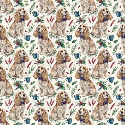 Dapper Cocker Spaniel Father's Day Wrapping Paper — repeating pattern tile