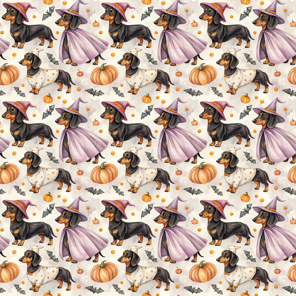 Costume Contest Dachshund Halloween Wrapping Paper — repeating pattern tile