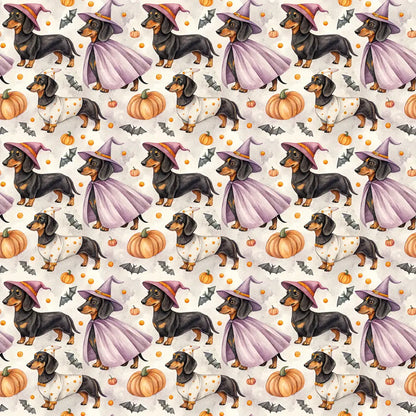 Costume Contest Dachshund Halloween Wrapping Paper — repeating pattern tile