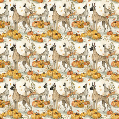Pumpkin Patch Great Dane Halloween Wrapping Paper — repeating pattern tile