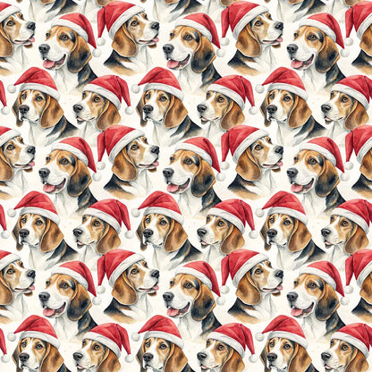 Santa Paws Beagle Christmas Wrapping Paper — repeating pattern tile