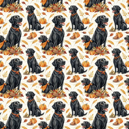 Black Lab Thanksgiving Wrapping Paper — repeating pattern tile