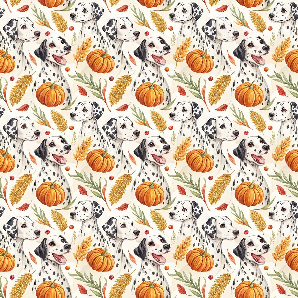 Dalmatian Thanksgiving Wrapping Paper — repeating pattern tile