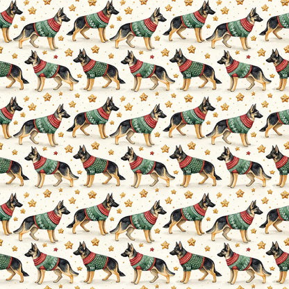 Ugly Sweater German Shepherd Christmas Wrapping Paper — repeating pattern tile