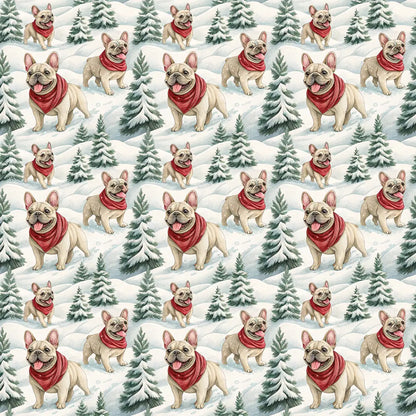 French Bulldog Christmas Wrapping Paper — repeating pattern tile