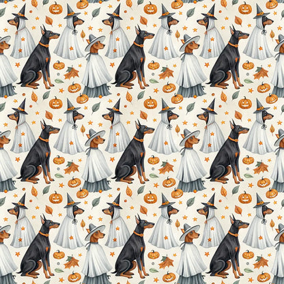 Costume Contest Doberman Halloween Wrapping Paper — repeating pattern tile