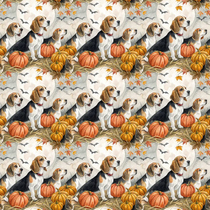 Pumpkin Patch Beagle Halloween Wrapping Paper — repeating pattern tile