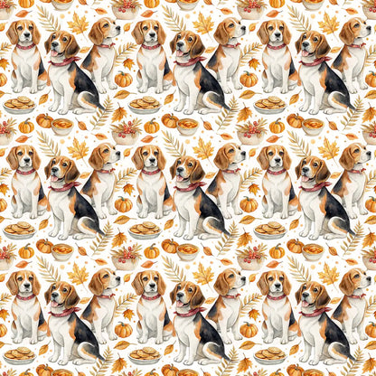 Beagle Thanksgiving Wrapping Paper — repeating pattern tile