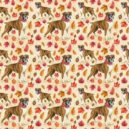 Boxer Autumn Wrapping Paper — repeating pattern tile