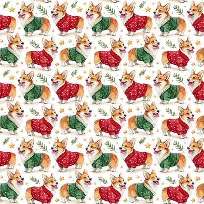 Ugly Sweater Corgi Christmas Wrapping Paper — repeating pattern tile