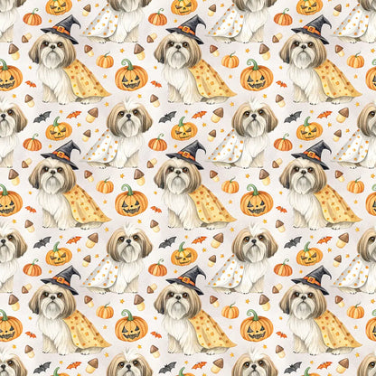 Costume Contest Shih Tzu Halloween Wrapping Paper — repeating pattern tile