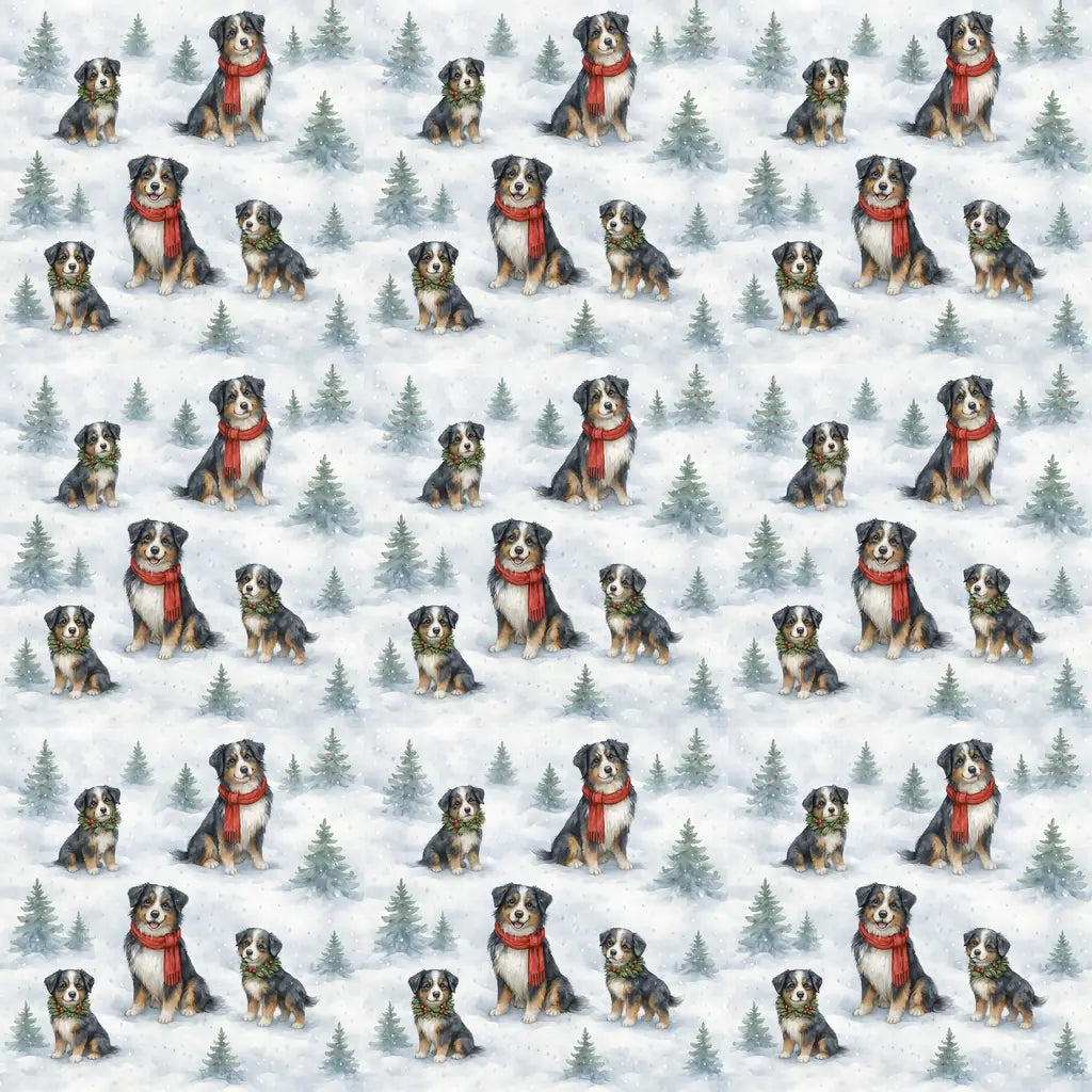 Bernese Mountain Dog Christmas Wrapping Paper — repeating pattern tile