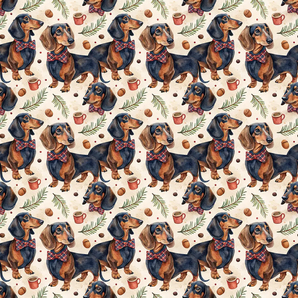 Dapper Dachshund Father's Day Wrapping Paper — repeating pattern tile