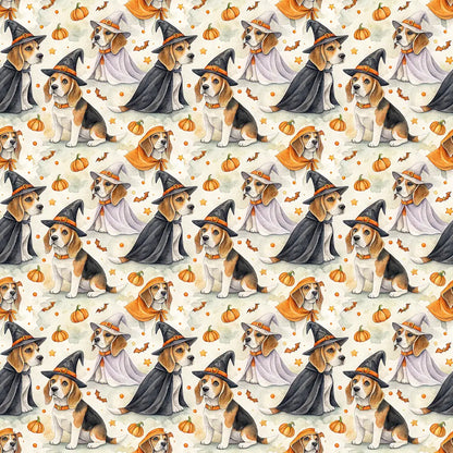 Costume Contest Beagle Halloween Wrapping Paper — repeating pattern tile