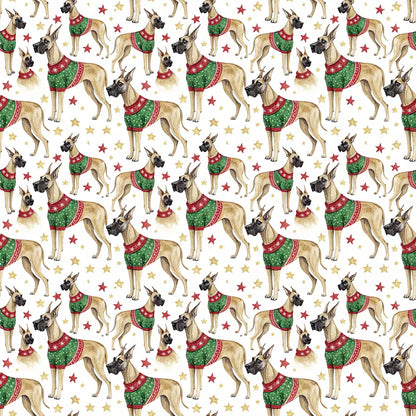 Ugly Sweater Great Dane Christmas Wrapping Paper — repeating pattern tile