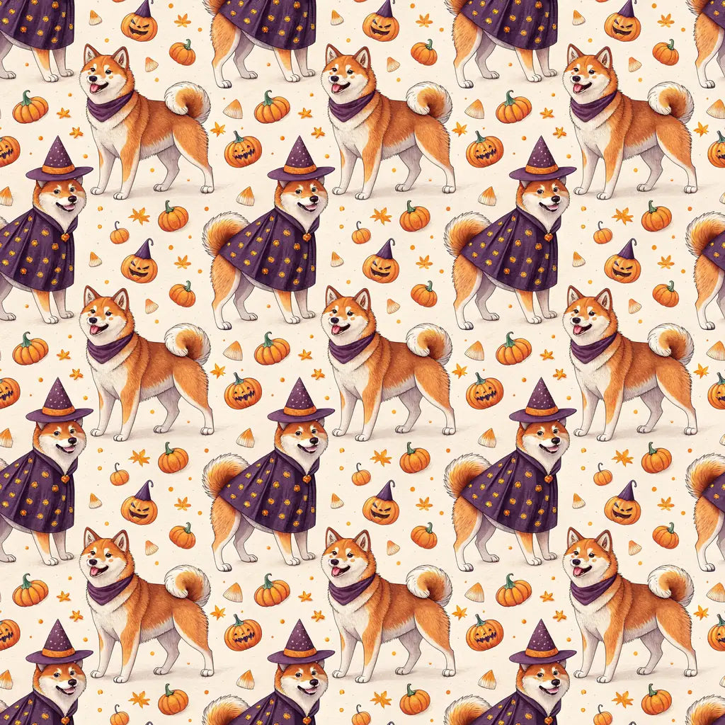 Costume Contest Shiba Inu Halloween Wrapping Paper — repeating pattern tile