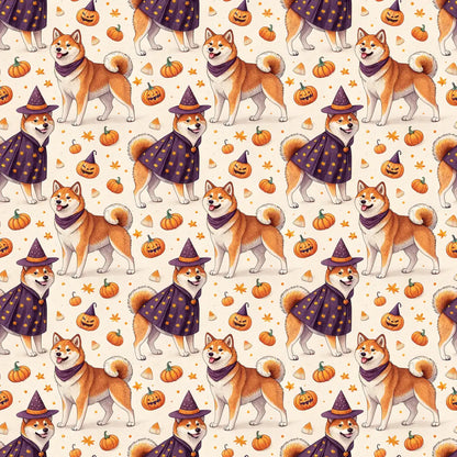 Costume Contest Shiba Inu Halloween Wrapping Paper — repeating pattern tile