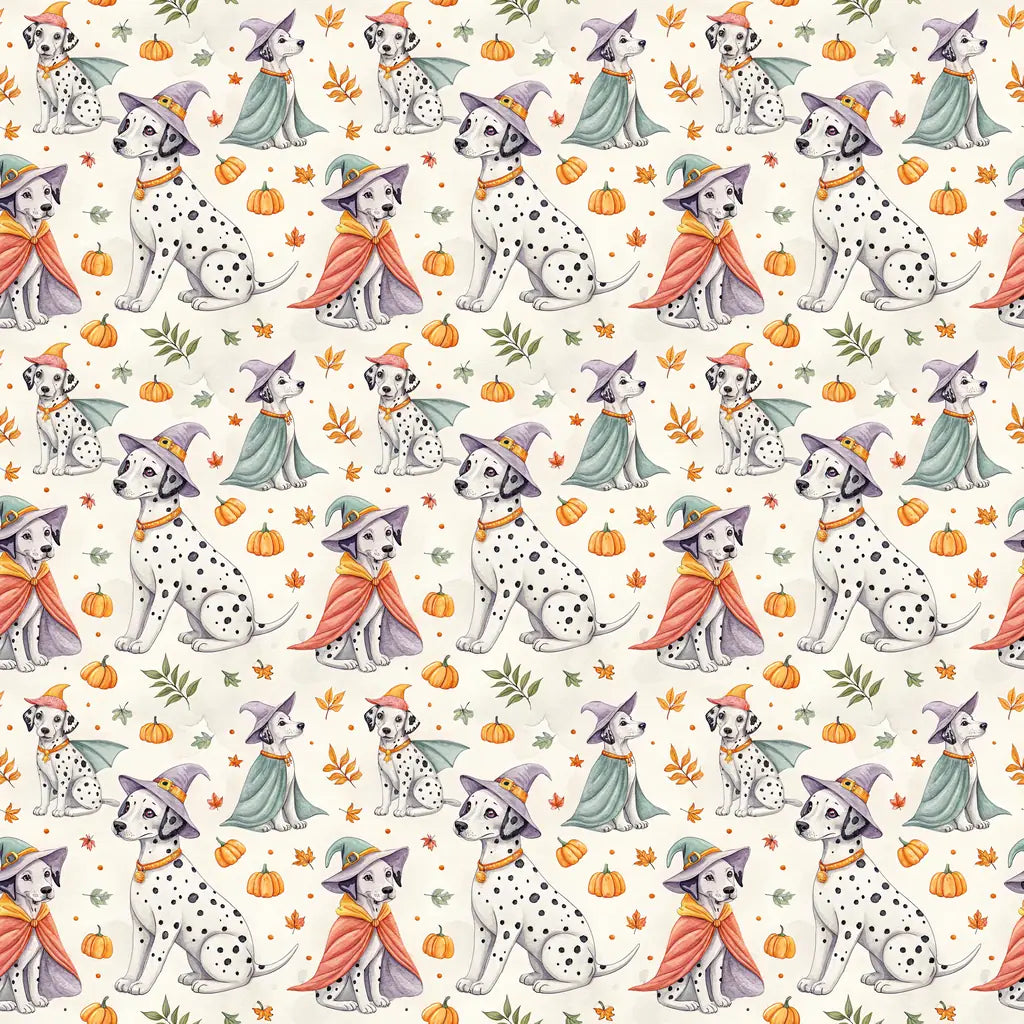 Costume Contest Dalmatian Halloween Wrapping Paper — repeating pattern tile