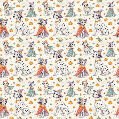 Costume Contest Dalmatian Halloween Wrapping Paper — repeating pattern tile
