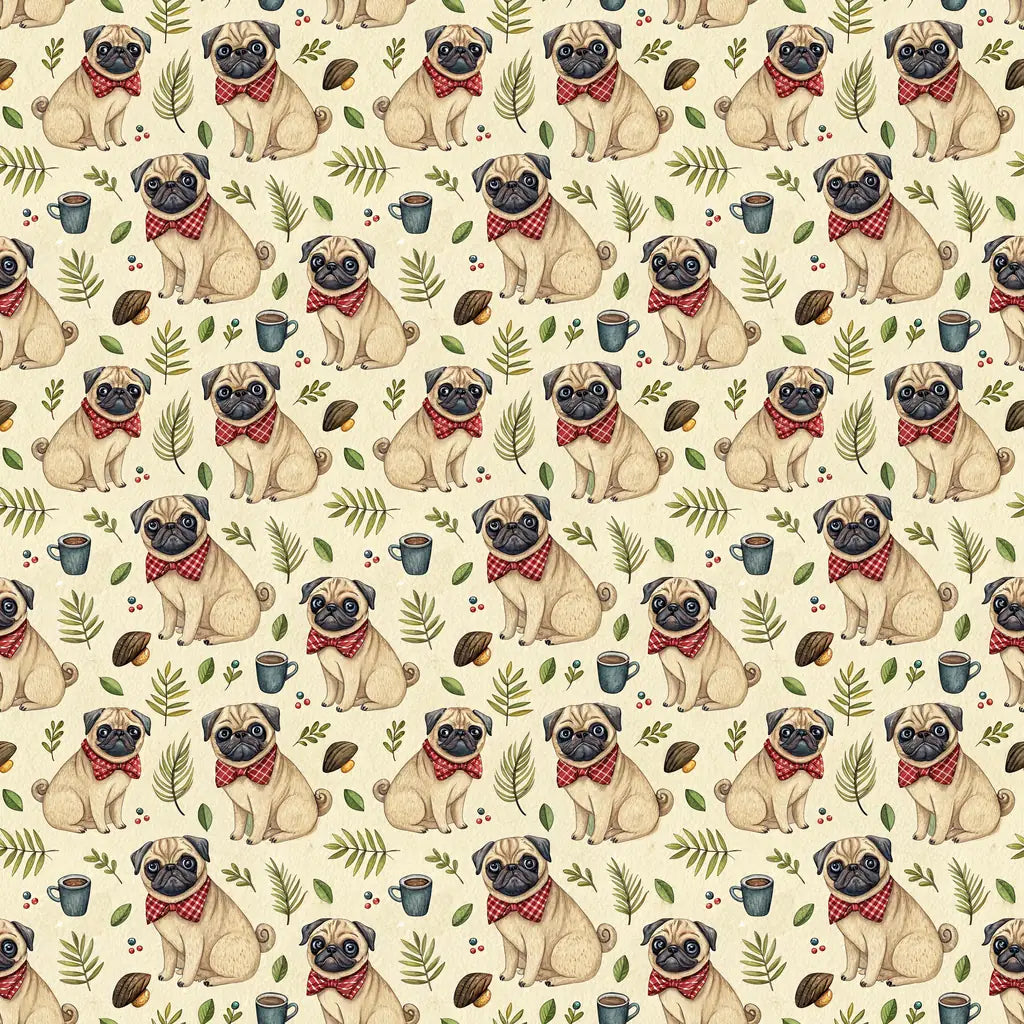 Dapper Pug Father's Day Wrapping Paper — repeating pattern tile