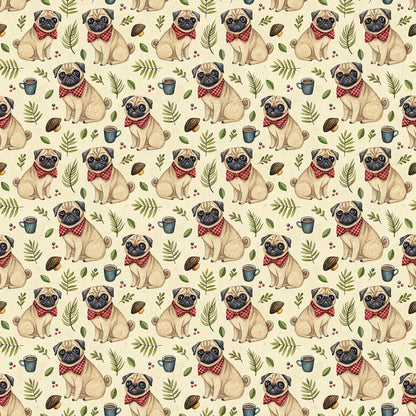 Dapper Pug Father's Day Wrapping Paper — repeating pattern tile