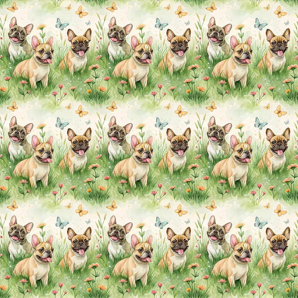 French Bulldog Christmas Wrapping Paper — repeating pattern tile
