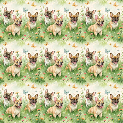French Bulldog Christmas Wrapping Paper — repeating pattern tile