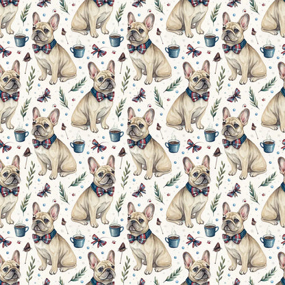 Dapper French Bulldog Wrapping Paper — repeating pattern tile