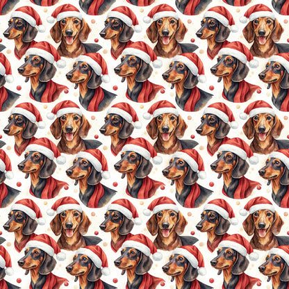 Santa Paws Dachshund Christmas Wrapping Paper — repeating pattern tile