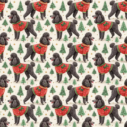 Ugly Sweater Poodle Christmas Wrapping Paper — repeating pattern tile