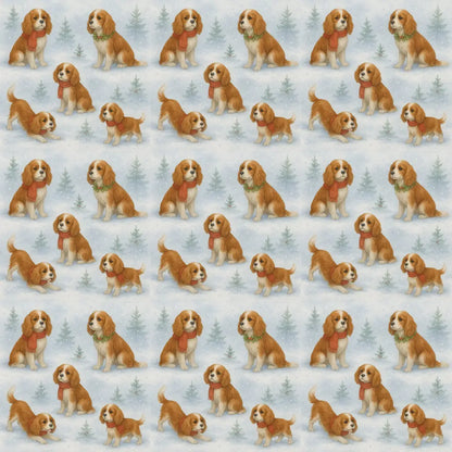 Cocker Spaniel Christmas Wrapping Paper — repeating pattern tile
