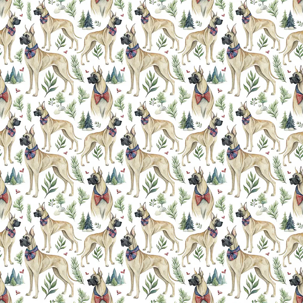 Great Dane Christmas Wrapping Paper — repeating pattern tile