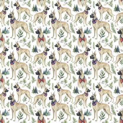 Great Dane Christmas Wrapping Paper — repeating pattern tile