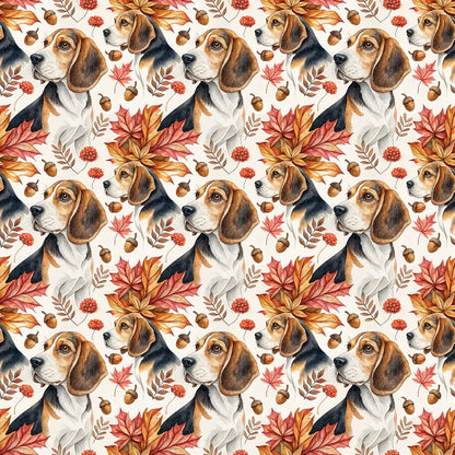 Beagle Autumn Wrapping Paper — repeating pattern tile