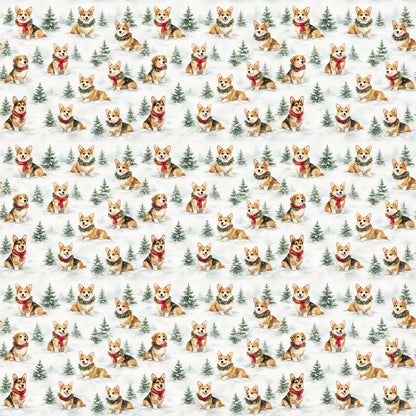 Shiba Inu Christmas Wrapping Paper — repeating pattern tile