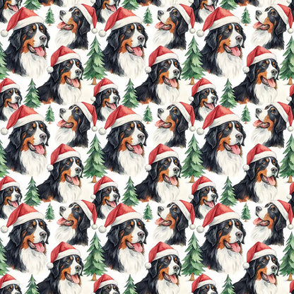 Santa Paws: Bernese Mountain Dog Christmas Wrapping Paper — repeating pattern tile