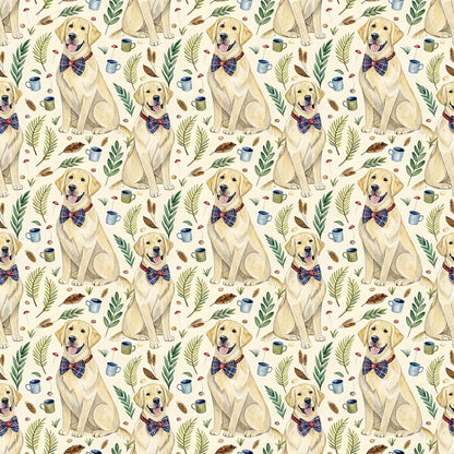 Dapper Yellow Lab Father's Day Wrapping Paper — repeating pattern tile