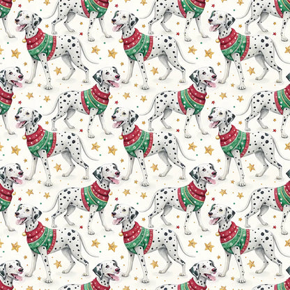 Ugly Sweater Dalmatian Christmas Wrapping Paper — repeating pattern tile