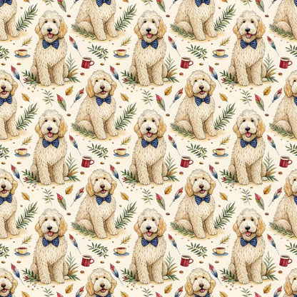 Dapper Goldendoodle Father's Day Wrapping Paper — repeating pattern tile