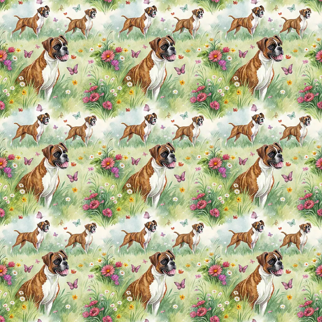 Boxer Spring Garden Wrapping Paper — repeating pattern tile