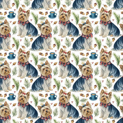 Yorkshire Terrier Christmas Wrapping Paper — repeating pattern tile