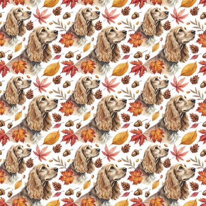 Cocker Spaniel Autumn Wrapping Paper — repeating pattern tile