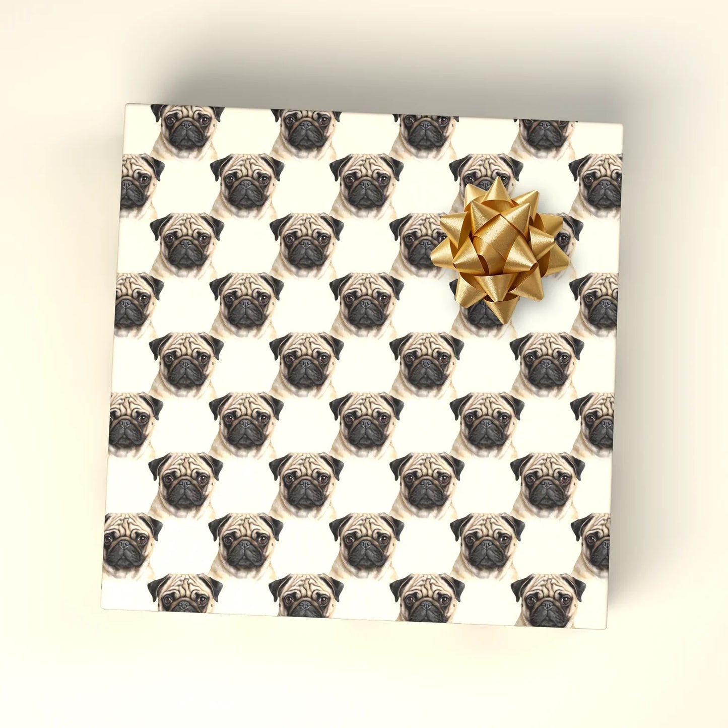 Pug Portrait Wrapping Paper — wrapped gift presentation