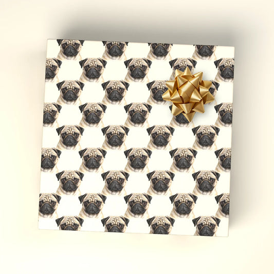 Pug Portrait Wrapping Paper — wrapped gift presentation
