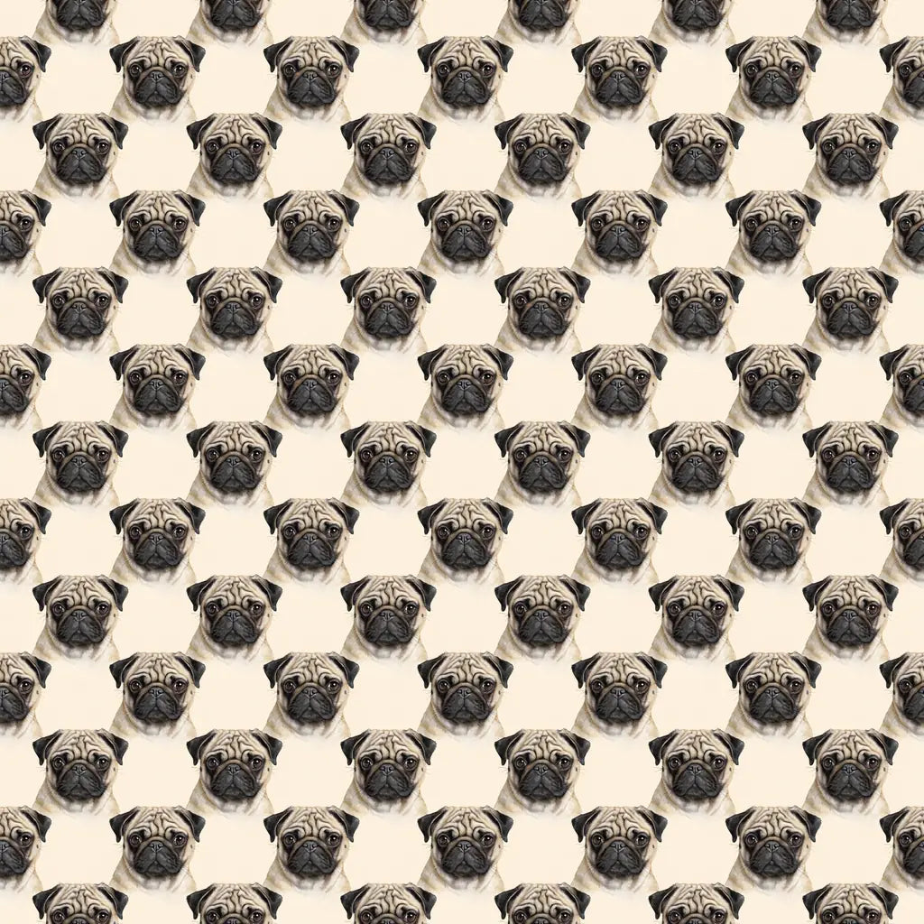 Pug Portrait Wrapping Paper — repeating pattern tile