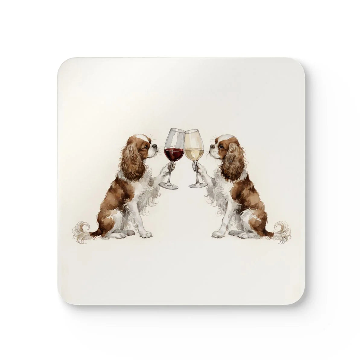 Happy Hour Cavalier King Charles Spaniel Coaster Set front