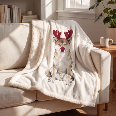 Reindog Shiba Inu Sherpa Blanket