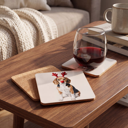 Beagle Reindog coaster styled at home