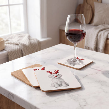 Maltipoo Reindog coaster styled at home